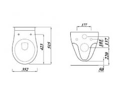 Wand Hänge Tiefspül WC, weiß + Nano-Beschichtung, mit glasiertem Spülrand, Spülverteiler