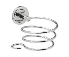 bremermann Bad Serie Lucente - Haartrocknerhalter mit praktischer Kabelhalterung, Edelstahl verchromt hochglänzend, Föhnhalter