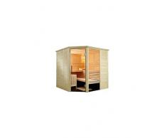 Alaska Sauna Corner Saunakabine Fichtenkabine mit Linden-Einrichtung 206x206x204cm ohne Technik