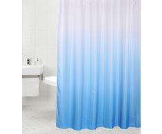 Sanilo D032605 Duschvorhang, viele einfarbige zur Auswahl, Anti-Schimmel-Effekt, Stoff, blau, 180 x 200 cm