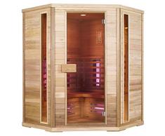 Infrarotkabine | Infrarot | Wärmekabine | Infrarotsauna | Sauna 150 x 150 I Red Zeder Holz, Strahler Art:Dual Strahler