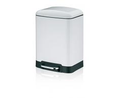 KELA 22996, Kosmetikeimer 6 l, Silent-Close, Edelstahl pulverbeschichtet, Davino, Weiß