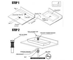 Homelavafans Modern Waschbecken Oval Grau Transparent Glas mit Wasserfall Armatur Set