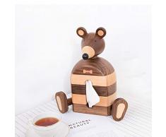 FOOSKOO Kosmetiktücher Box,Niedlichen Cartoon Kleine Maus Pump Tablett Nach Hause Kreative Tissue Box Wohnzimmer Dekoration Walnussholz Farbabstimmung (Size : S)