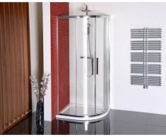Duschkabine 100x80 Lucis, Runddusche Viertelkreis, 200 cm hoch, 6/8 mm ESG Klarglas, ANTIDROP-Beschichtung, Links