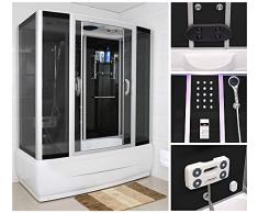 Home Deluxe | Duschtempel | Diamond BIG | schwarz | inkl. Whirlpool und Dampfsauna