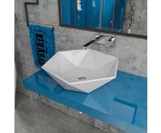KERABAD Design Keramik Waschbecken Waschtisch Waschschale Aufsatzwaschbecken Aufsatzwaschtisch Gäste WC Becken KB-P819 BxTxH: 53,5x46,5x14,5cm