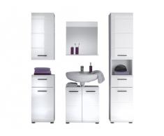 trendteam SN30101 Bad Waschbeckenunterschrank weiss hochglanz, BxHxT 60x56x31 cm