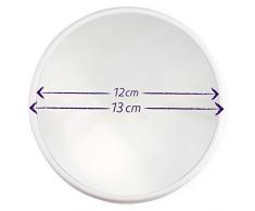 Fantasia Kosmetikspiegel mit 15-Fach Vergrößerung, Premium Schminkspiegel Ø 13cm rund mit Saugnapf, Acryl Make-Up-Spiegel für zuhause und unterwegs, innen Ø 12,0cm