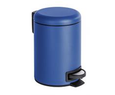 Wenko 22146100 Genfer Kosmetikeimer Treteimer Edelstahl Dunkelblau 17 x 25 x 22,5 cm 3 l
