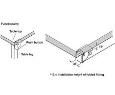 1 Paar - GedoTec® Klappbeschlag Tisch-Klappenbeschlag klappbar für Tischbeine und Bänke | Stahl verzinkt | Klappkonsole für Tisch-Füße 38 x 38 mm | Klappträger zum einfachen auf- & zuklappen der Tischbeine | Markenqualität für Ihren Wohnbereich