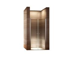 i-flair 85cm - Verstellbereich von 84-88 cm, HÖHE: 185 cm, Duschtür aus 6mm Sicherheitsglas mit Nanobeschichtung