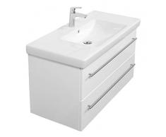 Badmöbel mit Villeroy & Boch Subway 2.0 Waschbecken 100 cm Weiss Hochglanz