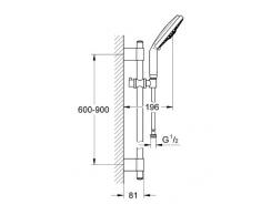 GROHE Rainshower Cosmopolitan Brausegarnitur, ø 160 mm Handbrause, 900 mm Brausestange 28763001