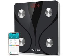 Körperfettwaage Bluetooth Personenwaage 1byone ZOETOUCH Wireless Körperanalysewaagen mit iOS und Android APP, Smart digitale Waage für Körperfett,BMI,Gewicht,Muskelmasse,Körperwasser,Skelettmuskel