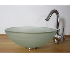 Nero Aufsatz Glas Waschbecken satiniert 31cm
