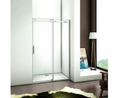 120cm Verstellbereich von 116-120cm Duschabtrennung Nischentür Dusche aus 8mm Sicherheitsglas mit Nanobeschichtung T2