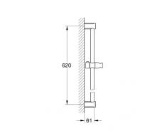 Grohe Tempesta Cosmopolitan, Brausestange 600mm, feste Bohrlöcher zur Befestigung, chrom