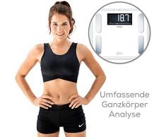 Beurer BF 410 white Diagnosewaage Signature Line, präzise Körperanalyse für bis zu 10 Personen, mit extra großem Invers-LCD-Display, Tragkraft bis 200 kg