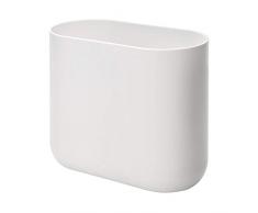 iDesign Cade Mülleimer für Bad oder Küche, kleiner Abfalleimer aus Kunststoff, weiß