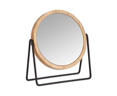 AmazonBasics – Kosmetikspiegel mit Bambus-Umrahmung, Vergrößerung 1-fach/5-fach