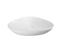 NEG Waschbecken Uno75A (dreieckig) Aufsatz-Waschschale/Waschtisch (weiß) mit flachem Rand und Nano-Beschichtung