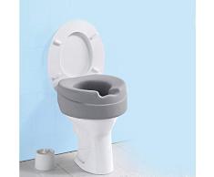 Toilettensitz-ErhöhungSoft, Toilettenaufsatz Sitzerhöhung Toilettensitz WC, 10 cm Erhöhung, Hygienemulde, max. 185 kg, grau