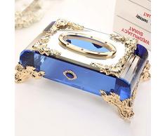 FOOSKOO Kosmetiktücher Box, Kristall Tissue Box Kreative Heimat Multifunktions Serviettenschale Wohnzimmer Couchtisch Modetrend Villa Konzert Kosmetiktücherbox (Color : A)