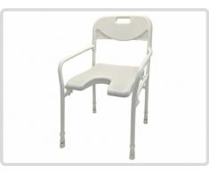 Duschhocker Duschstuhl mit Arm- und Rückenlehne, faltbar, weiß