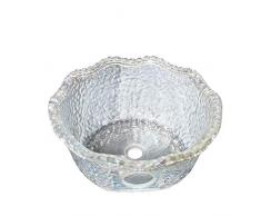 Modernes Waschbecken aus Glas - Waschtischunterschrank für Badezimmer - rundes Weiß