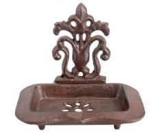 Esschert Design Seifenschale, Seifenhalter aus Gusseisen, ca. 16 cm x 12 cm x 14 cm