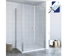 AQUABATOS® Duschkabine Eckeinstieg 90x90 x 195 cm Pendeltür 6mm ESG Sicherheitsglas mit Nano Beschichtung mit Seitenwand Eckdusche Duschabtrennung Schwingtür Drehtür Duschtür Nischetür Eck Dusche
