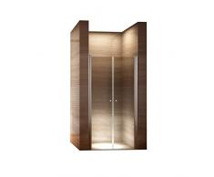 i-flair 78cm - Verstellbereich von 76-80cm, Höhe: 195 cm, Duschabtrennung, Duschtür aus 6mm Sicherheitsglas mit Nanobeschichtung