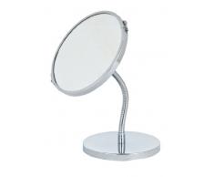 Wenko 3656430100 Kosmetik-Standspiegel Merano - klappbar, 300%, ø 16 cm, 18 x 27 x 17 cm, Chrom