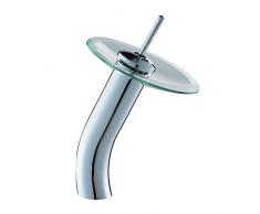 MulFaucet wasserhahn armatur hahn Wasserleitung Faucet Badezimmer Chrom runder Glaswaschtisch heiß und kalt gemischtes Badezimmer Waschbecken