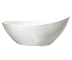 Bernstein Badshop Freistehende Badewanne VICE aus Acryl Standbadewanne in Weiß glänzend - 183,5 x 78,5 x 77 cm