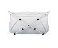 BiBaBad Kinder und Baby Falt Badewanne - Kinderbadewanne mit Gestell für die Dusche Weiß 60-80 cm