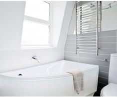 EXCLUSIVE LINE Eckbadewanne Eck Acryl Badewanne Practic 150x70 cm Rechts mit Schürze + Viega Simplex Ablaufgarnitur