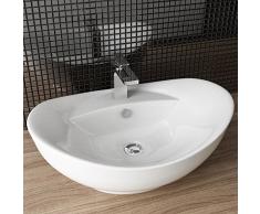 Waschbecken24 DESIGN KERAMIK WASCHTISCH AUFSATZ WASCHBECKEN WASCHPLATZ FÜR BADEZIMMER GÄSTE WC A82