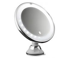 Macom Sensation 224 SwinGo Spiegel mit Saugnapf Schminkspiegel Vergrößerung 10 x mit Lichterkette LED ideal für Kosmetik und Make Up.