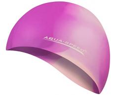 Aqua Speed Bunte Badekappe | Damen & Herren I wasserdichte Schwimmhaube für Erwachsene Kinder I Silikon Bademütze | elastische Badehaube aus Silikon |57. Bunt + Kleines Mikrofasertuch - 65