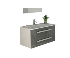 Badset Rapperswil in grau mit hochglanz Front soft close waschbecken Set Waschtisch Neu