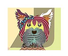 WYTCY Mit Rahmen Hunde ausmalbilder Bunter Hund Abstrakte Malerei DIY Digitale Malerei Nach Zahlen Moderne Tiere Home Wandkunstwerk Bild 40x50cm