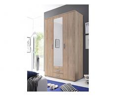 möbelando Kleiderschrank Holzschrank Drehtürenschrank Schrank Schlafzimmer Kitty II