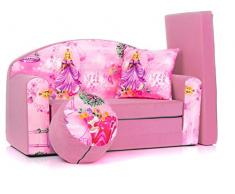 COCO-baby Kindersofa Schaumstoff Spielsofa mit Bettfunktion 3in1 Matratze Spieltisch Sofa Spielzeug ((1SG) PINK Princess)