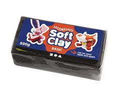 Soft Clay Knetmasse, Größe 13x6x4 cm, schwarz, 500g