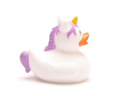 Mini-Quietscheente Einhorn weiss I DUCKSHOP I Badeente I L: 4,5 cm
