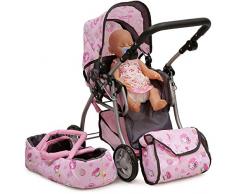 Moni Kitty Kombi Puppenwagen 9672, Softtragetasche, Umhängetasche, zusammenklappbar