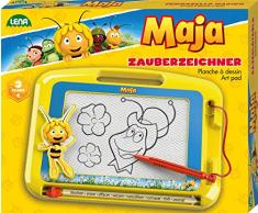 Lena 65687 Zauberzeichner, Zaubertafel mit Biene Maja Motiv, Magnetmaltafel für Kinder ab 3 Jahre, Zaubermaltafel mit Stift und Schieber, Magnettafel zum Bemalen, gelb, ca. 22 x 17 x 2 cm