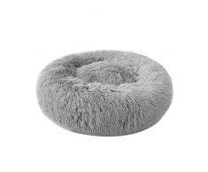 Decdeal Haustierbett für Katzen und Hunde Rundes Plüsch Hundebett Katzenbett in Doughnut-Form Farbe und Größe Optional